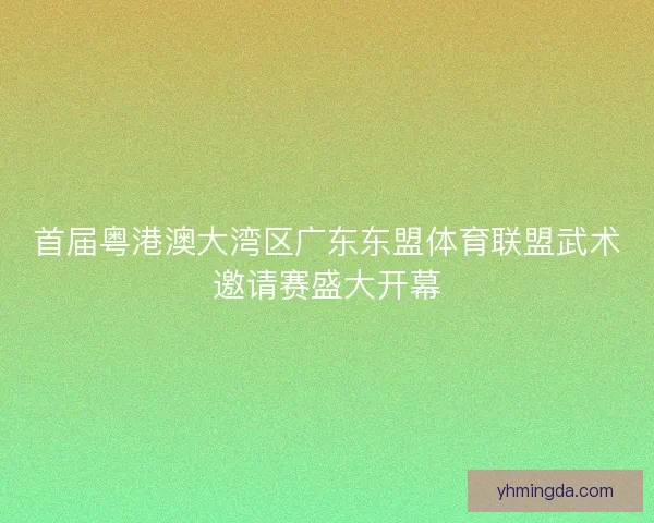 首届粤港澳大湾区广东东盟体育联盟武术邀请赛盛大开幕